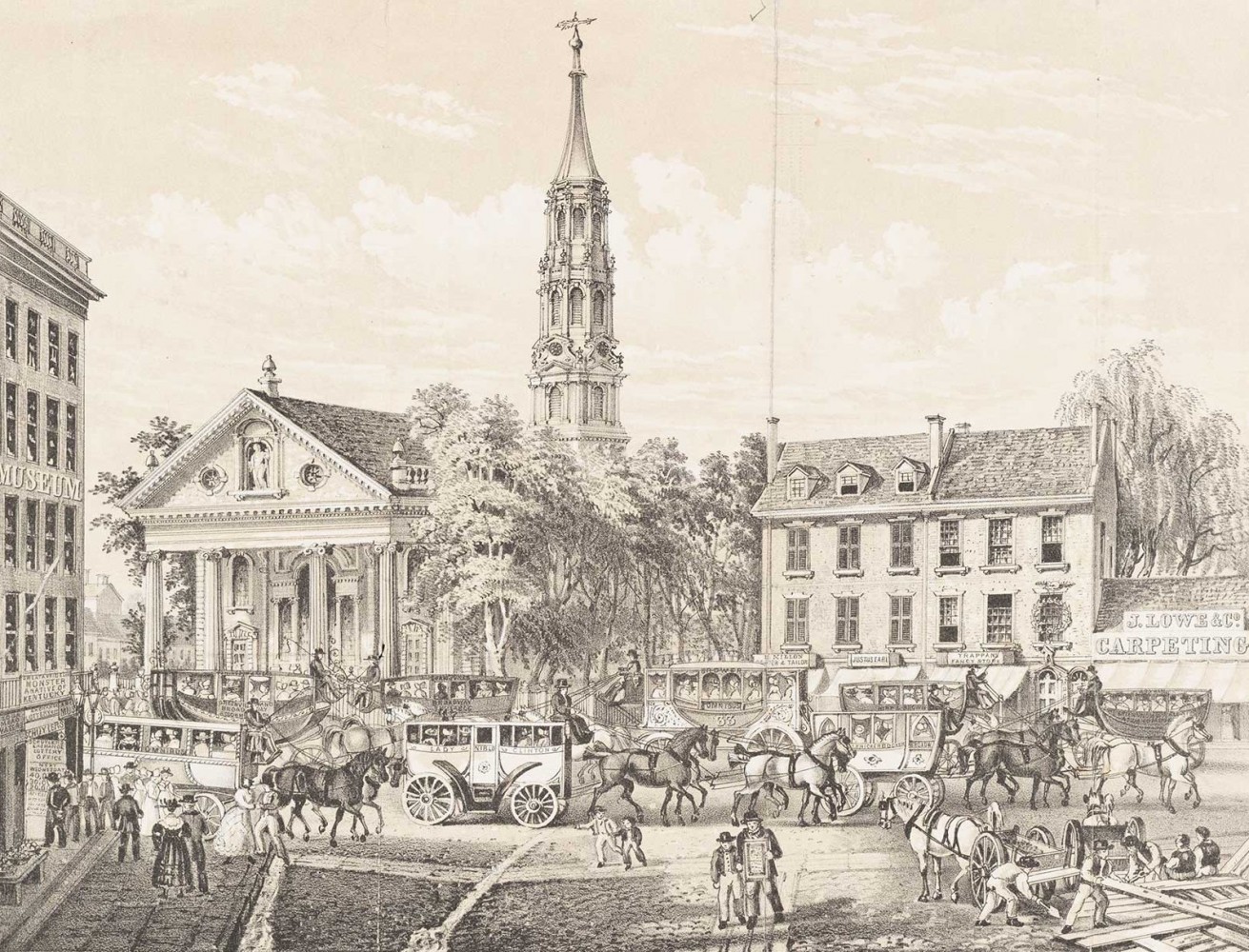 Image of Broadway and Ann, c. 1830